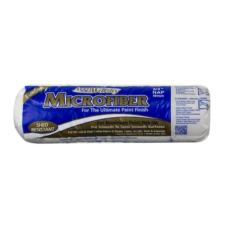 Arroworthy 9 in Paint Roller Cover, 3/4" Nap, European Woven Fabric 9MFR6